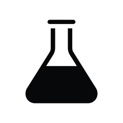 Simple black icon of a flask with liquid