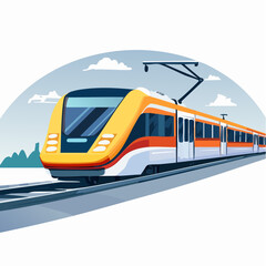 Modern High-Speed Train Illustration for Transit Design