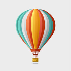 Fototapeta premium Colorful Hot Air Balloon Vector Illustration