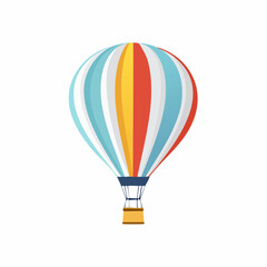 Naklejka premium Colorful Hot Air Balloon on a White Background