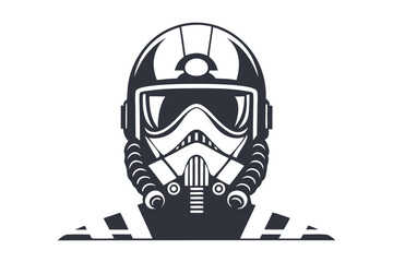 Black and white drawing features a scifi helmet with visor and breathing apparatus in view