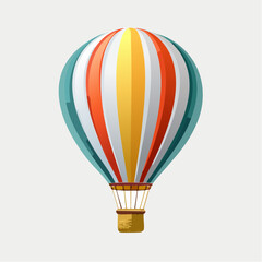Naklejka premium Colorful Hot Air Balloon Illustration