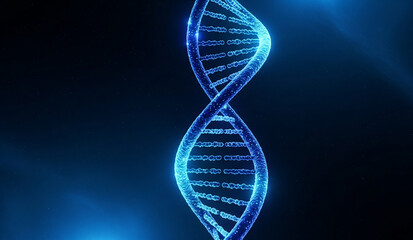 Abstrakter DNA-Strang in Blau