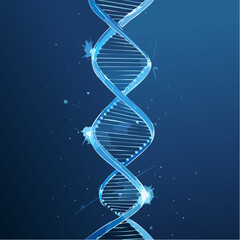 Abstrakter DNA-Strang in Blau