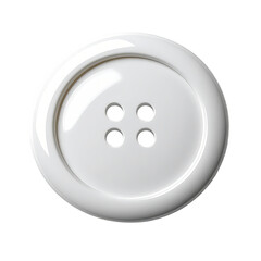 Fototapeta premium Close-up of a white, round button with four small, round holes