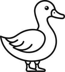 Duck outline icon vector on white background 