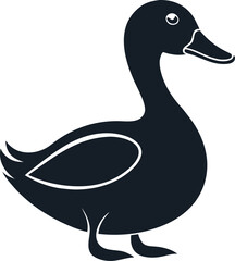 Duck silhouette icon vector on white background 