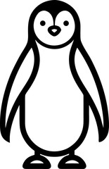 Penguin outline  icon vector on white background
