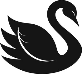 Swan silhouette icon vector on white background 