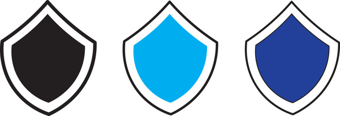 shield icon set. shield with tick mark and plus mark. Medical Protection symbol.Shield badge quality symbol isolated on transparent background. Design elements for safety and protection