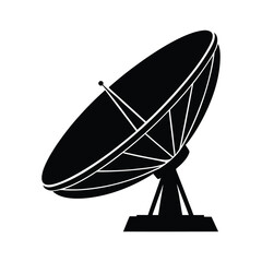 Satellite dish modern communication technology vector art illustration