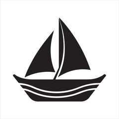 boat sailing logo silhouette icon vector illustration