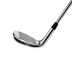 Close-up of a golf wedge head and shaft