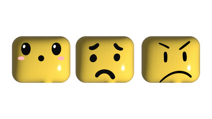 cute cartoon set in yellow square shape