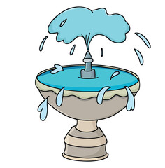 Cute cartoon hand drawn vector fountain clipart.
