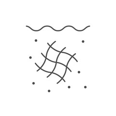 Net in ocean line icon