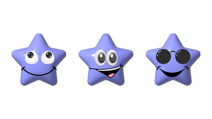 Obraz premium cute star emoticon set