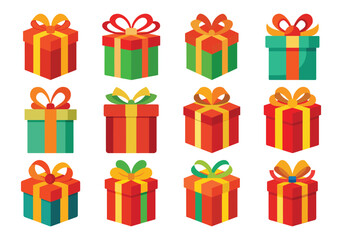Colorful Gift Box Collection for Christmas and Birthday Celebrations