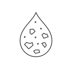 Microplastic in water drop icon