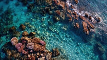 Clear shallow water coral reef
