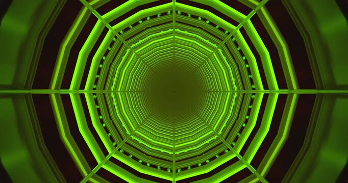 AI-generated abstract of a symmetrical geometric shape with a central void and luminous lines