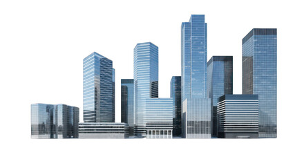 Modern Glass Skyscrapers Cityscape.
