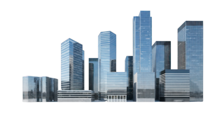 Modern Glass Skyscrapers Cityscape.