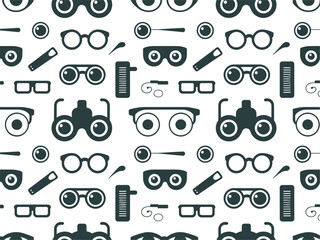 Seamless Vision Care Solid Icon Pattern with Optical Elements