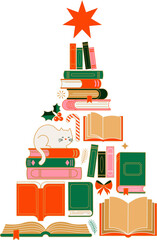 Christmas books tree