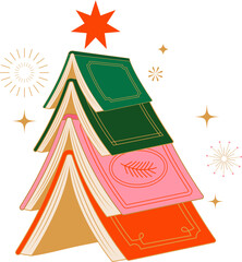 Christmas books tree