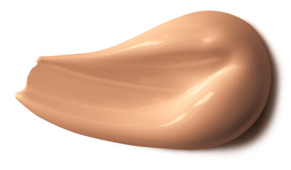 Large curved foundation smear with glossy texture