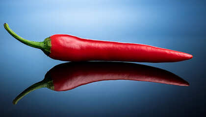 Vibrant Red Chili Pepper Resting Elegantly On A Smooth Surface Under Soft Lighting Isolated On Transparent Background