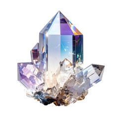 Radiant crystal cluster,  faceted and vibrant