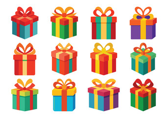 Colorful Gift Boxes Vector Illustration for Celebrations and Special Occasions