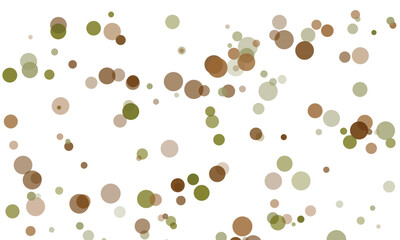 Abstract background of floating circles in earthy tones on white