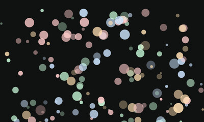 Abstract dark background with colorful translucent circles bokeh design element