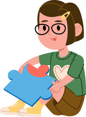 Girl with Puzzle Piece