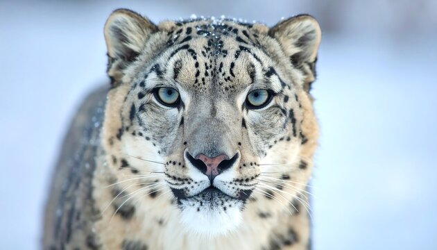 Close-up of a snow leopard in winter - Powered by Adobe