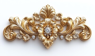 Ornate gold decorative trim with gems