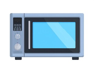 Illustration of a modern microwave oven.  Simple, flat design
