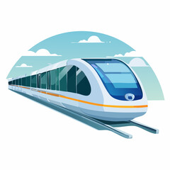 Sleek High-Speed Train Concept Illustration