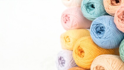 Colorful yarn balls clustered together
