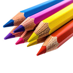 Close-up of colorful pencils, vibrant hues, wooden core