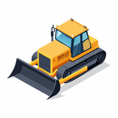 bulldozer excavator isolated on white