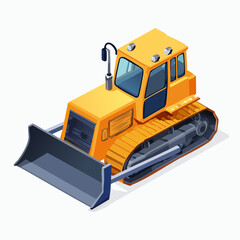 bulldozer excavator isolated on white