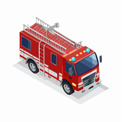 fire truck isolated on white