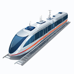 bullet train on white background