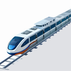 bullet train on white background