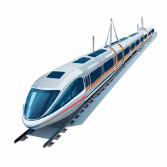 bullet train on white background