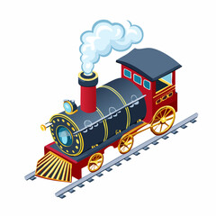 vector illustration of steam locomotive